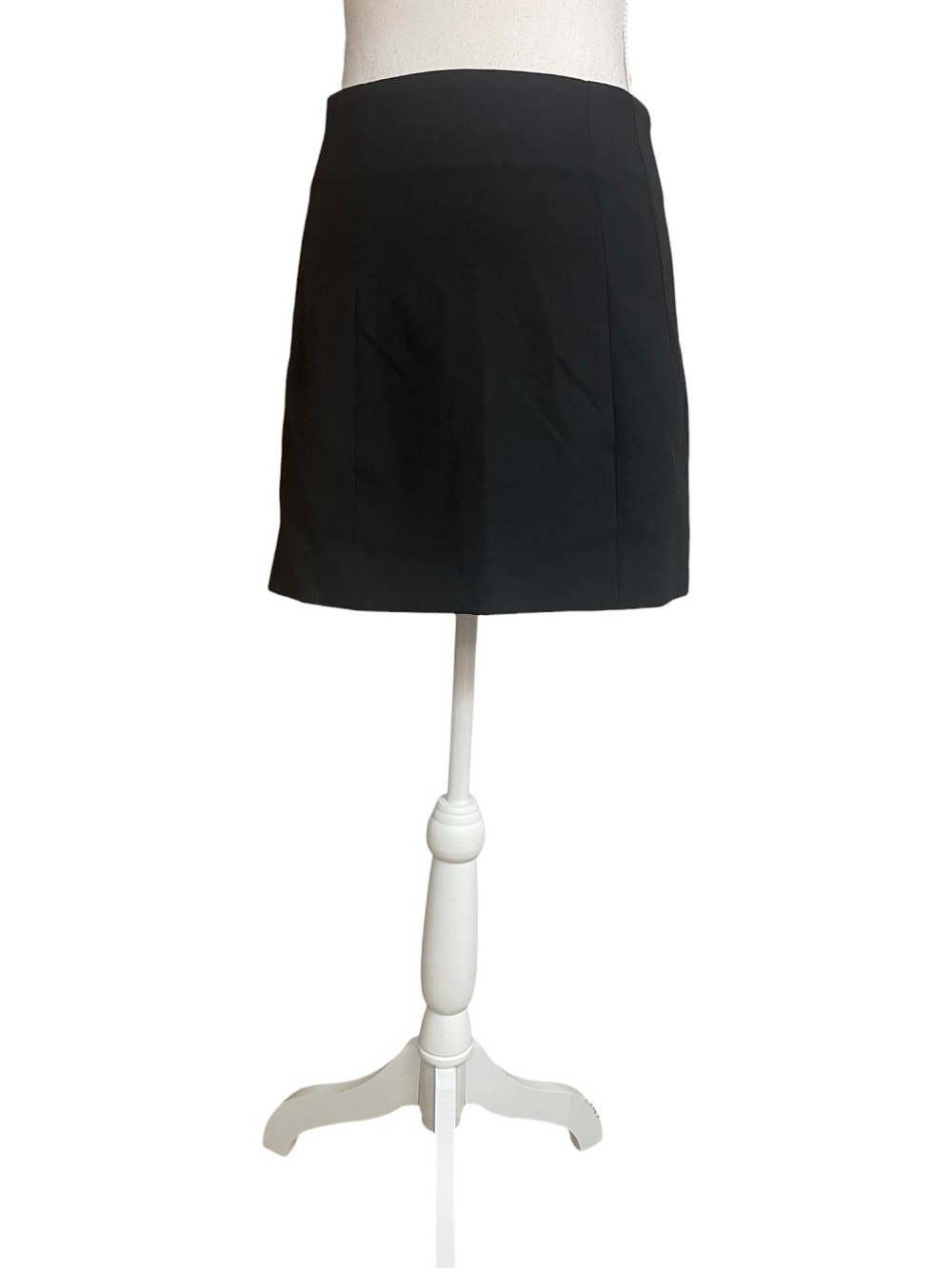 Zara High Waist Crepe Mini Skirt Black